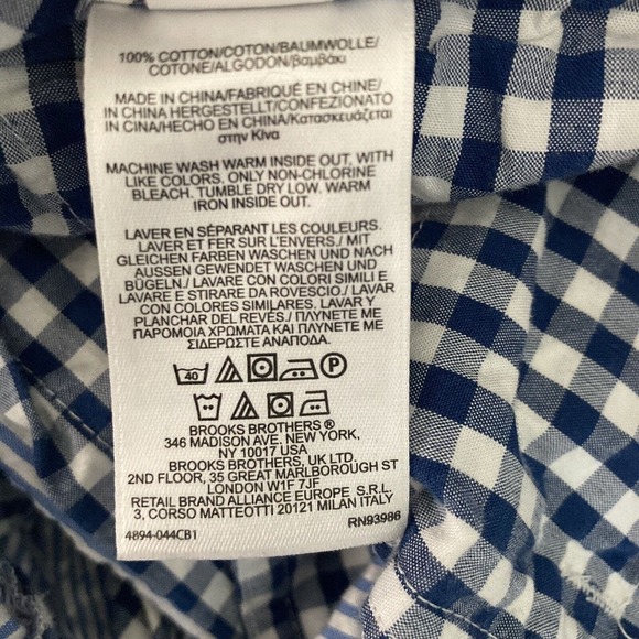 Brooks Brothers Seer Sucker Short Bermuda Hawaiian Striped Palm Tree Blue White - Picture 6 of 8